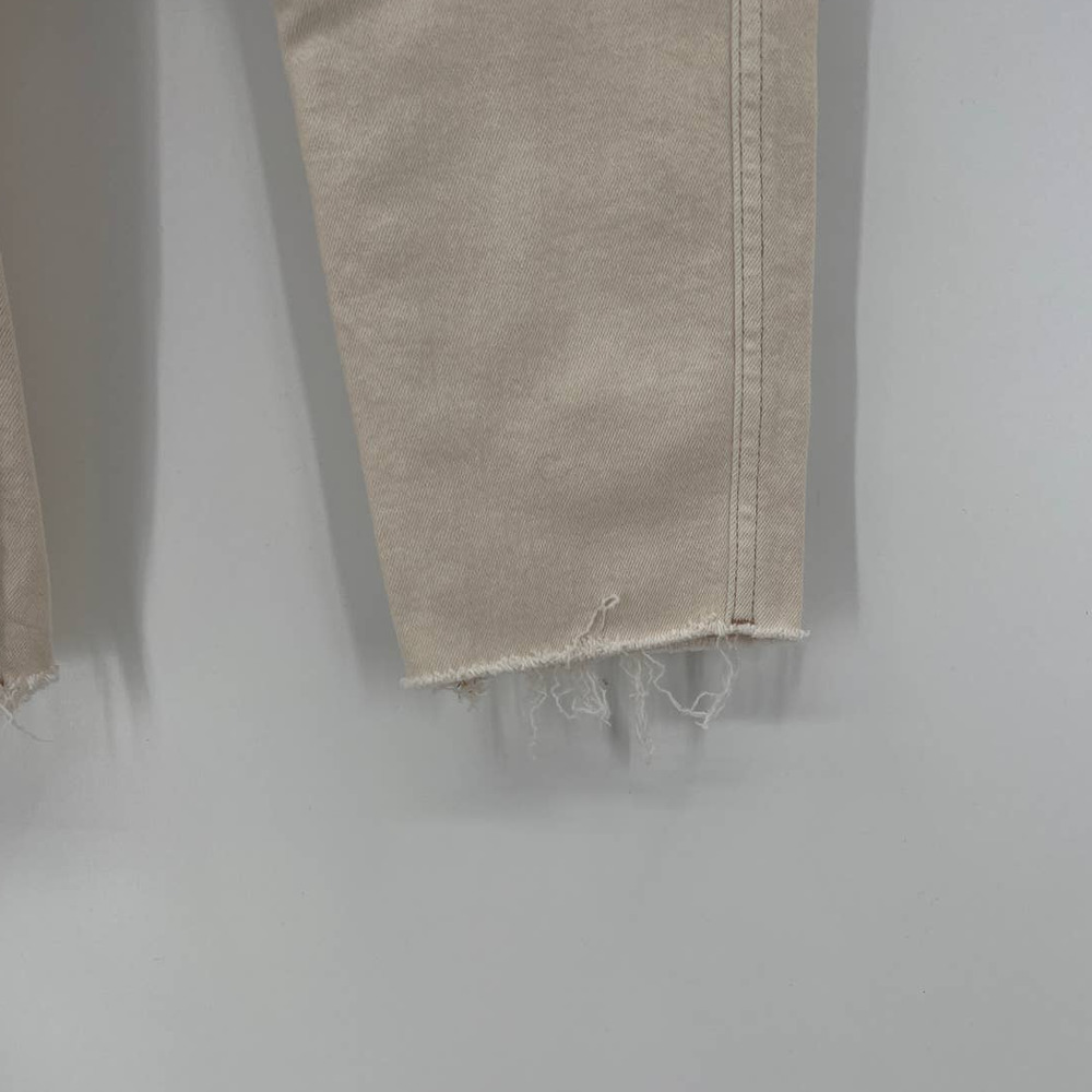 We the Free Free People Cream stretch raw hem high rise cropped jeans size 32 - Picture 2 of 5